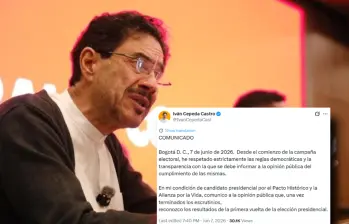 A través de su cuenta de X, el candidato presidencial aceptó los resultados. Foto: Campaña En Marcha / Colprensa