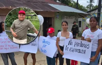 El minero Yamit Beltran fue secuestrado la semana pasada. Los habitantes de su comunidad se movilizaron por su regreso. Fotos: cortesía.