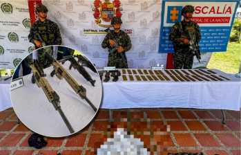 En el operativo, le dieron de baja a un presunto integrante del Clan del Golfo. Además, incautaron arsenal como fusiles de guerra. Foto: cortesía.