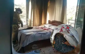 Esta es la habitación del motel que resultó incinerada. FOTO: Cortesía