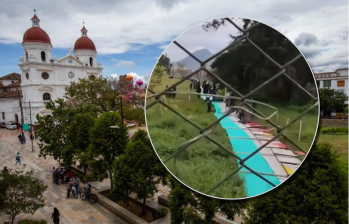 Desde marzo, los estudiantes de la Institución Educativa Bernardo Uribe Londoño de La Ceja, Antioquia, han manifestado su oposición a la obra en manifestaciones públicas y derribando muros divisorios que ha puesto la Alcaldía. Este Foto: Esneyder Gutiérrez Cardona y cortesía.