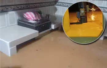 Testimonios afirman que en los momentos más críticos el nivel del agua alcanzó 1.80 metros. Fotos: cortesía.