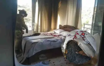 Esta es la habitación del motel que resultó incinerada. FOTO: Cortesía