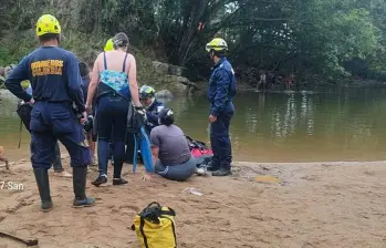 Menor fallecido en el río El Castillito en San Rafael, Antioquia. Foto: cortesía Cuerpo de Bomberos San Rafael