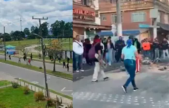 Este es el momento en el que algunos ciudadanos confrontaron a los encapuchados. FOTO CAPTURA DE PANTALLA