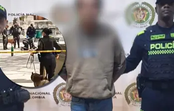 Un ciudadano venezolano fue capturado en la Plaza Botero con material explosivo. Foto: cortesía Policía nacional.