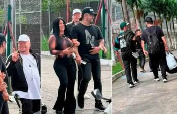 Nelson Velásquez aparece en fotos y videos, tanto en medio de la actuación como saliendo de la cárcel de Itagüí. FOTOS: CORTESÍA