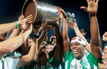 En la imagen aparece Orlando Berrío, cuando fue campeón con Atlético Nacional en la Copa Libertadores 2016. FOTO juan antonio sánchez