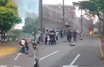 Este es el momento en el que se registró la detonación. FOTO CAPTURA DE PANTALLA
