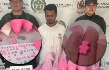 La droga se comercializaba en figuras de ositos diseñadas para atraer consumidores, especialmente menores de edad cerca de instituciones educativas. Por esto fue capturado un hombre como alias “Julio”. Foto: cortesía Alcaldía de Itagüí