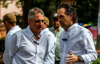 El gobernador Rendón y el alcalde Gutiérrez. Foto: Julio César Herrera, EL COLOMBIANO