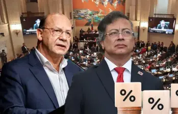 En medio del ambiente político caldeado y ante la inminente caída de la reforma, el presidente Petro endureció su discurso y advirtió que Colombia podría encaminarse hacia una emergencia económica. FOTO Colprensa, Presidencia y Getty