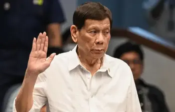 En La Haya se realiza una audiencia contra el expresidente filipino Rodrigo Duterte por crímenes de lesa humanidad. FOTO: AFP