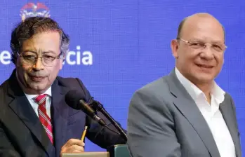 Gustavo Petro, presidente de Colombia; y su ministro de Hacienda, Germán Ávila. FOTO. Colprensa y Presidencia.