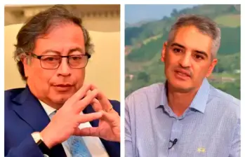 El gobernador de Antioquia, Andrés Julián Rendón (der.) refutó algunas de las afirmaciones de la alocución del presidente Petro (izq,) anoche en televisión. FOTOS: Presidencia y El Colombiano.