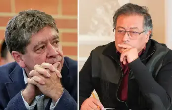 Bruce Mac &gt;Master, presidente de la Andi; y Gustavo Petro, presidente de Colombia. FOTO: Cortesía Andi y Presidencia.