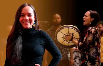 Ana Milena es la fundadora y directora de Voces Oscuras, un coro conformado por hombres. Foto: EL COLOMBIANO y Cortesía.