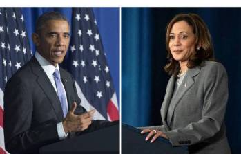 Barack Obama y Kamala Harris juntos en las presidenciales de Estados Unidos. Foto: AFP