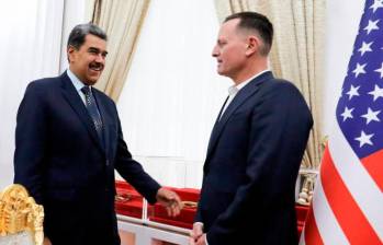 Nicolás Maduro se reunió este viernes en Caracas con el enviado de Donald Trump, Richard Grenell. FOTO: AFP