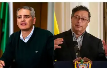 El gobernador de Antioquia, Andrés Julián Rendón, y el presidente Gustavo Petro. FOTO COLPRENSA