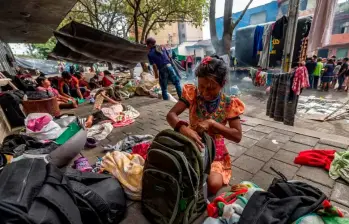 Son 300 los indígenas que permanecen en el parque Nacional de Bogotá. FOTO: Camilo Suárez