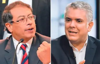 El presidente Gustavo Petro y el expresidente Iván Duque. FOTOS: EL COLOMBIANO y Colprensa