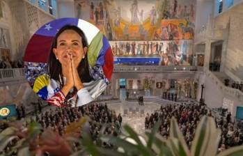 María Corina Machado, ganadora del Premio Nobel de la Paz, salió rumbo a Oslo bajo estrictas restricciones, pero no llegará a la ceremonia. FOTO: CAPTURA DE VIDEO | GETTY