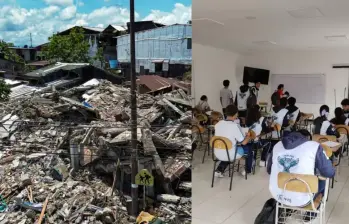 De los más de 3.500 centros educativos afectados, se estima que al menos 811 colapsaron por completo en el occidente del país. Fotos: Manuel Saldarriaga y Mauricio Palacio