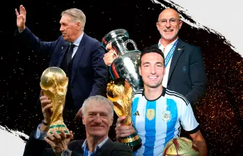 Lionel Scaloni - Argentina; Carlo Ancelotti - Brasil; Didier Deschamps - Francia; Luis de la Fuente - España. FOTO GETTY
