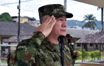 Sale del Ejército Nacional el mayor general del Ejército Olveiro Pérez Mahecha. FOTO: Tomada de X - Sexta Divisón del Ejército Nacional