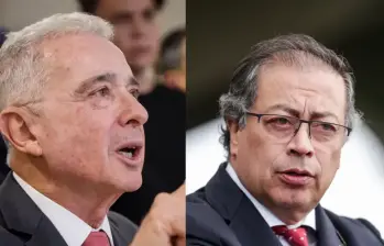 El expresidente Álvaro Uribe y el presidente Gustavo Petro, históricamente dos orillas ideológicas opuestas. FOTO: EL COLOMBIANO