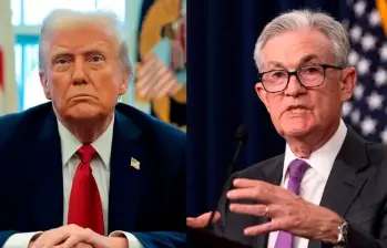 Presidente Donald Trump y presidente de la FED, Jerome Powell. FOTO TOMADA DE REDES SOCIALES