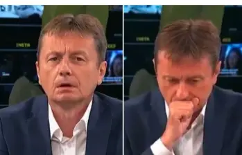 El momento en que el ministro de Inversiones Públicas de Serbia, Darko Glišić, sufre un accidente cerebrovascular. FOTO: REDES SOCIALES