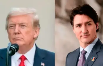 El presidente estadounidense, Donald Trump (izq.) mantiene la presión sobre sus principales socios comerciales como el primer ministro canadiense, Justin Trudeau. FOTOS: Colprensa y Europa Press