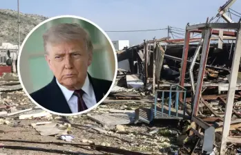 Trump asegura tener “todo el tiempo del mundo” para negociar la paz, mientras refuerza la presión militar con un tercer portaaviones en la región. Foto: Getty y AFP