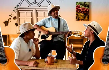 De Izquierda a derecha: Amenaza (Samuel), La Fiera (Bryand Samid) y Pulgarcito (Emmanuel León Gómez), la nueva generación de los trovadores paisas. Foto: Julio Herrera. Diseño: Juan Camilo Ospina.