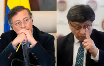 Presidente Gustavo Petro, y el magistrado y presidente de la Corte Constitucional, Jorge Enrique Ibáñez. Foto: Presidencia y Colprensa