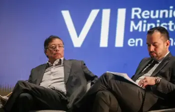 Gustavo Petro, presidente de Colombia; y Edwin Palma, ministro de Minas y Energía. FOTO: Colprensa.