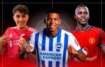 De izquierda a derecha: Samuel Martínez, Matías Orozco y Cristian Orozco, talentos que han hecho parte de los procesos de las selecciones juveniles de Colombia. La élite europea los espera. FOTO cortesía 