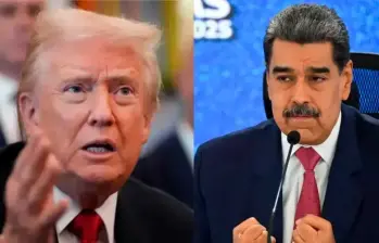Desde hace varias semanas el gobierno de Donald Trump (izq.) tiene tendido un cerco militar contra el régimen de Nicolás Maduro en Venezuela. FOTO AFP