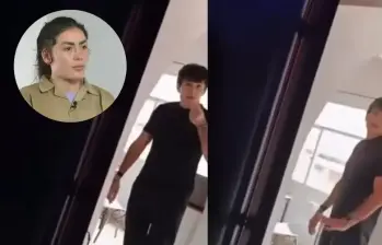 El enfrentamiento ocurrió durante una jornada de visitas en la Escuela de Carabineros de Bogotá. FOTO: Captura de video
