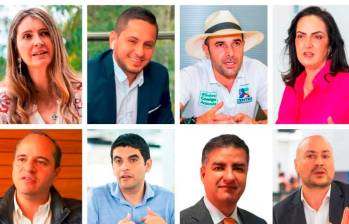 Estos son algunos de los congresistas investigados por aportar a la “vaca”: Paloma Valencia; Esteban Quintero; Andrés Guerra; María Fernanda Cabal; Juan Espinal; Hernán Cadavid; John Jairo Berrio y Julián Peinado Ramírez. FOTOS: EL COLOMBIANO Y CÁMARA DE REPRESENTANTES