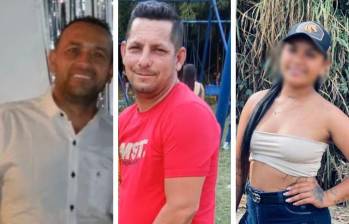 Tres de las cinco víctimas de la masacre en Ocaña, Norte de Santander, registrada este 9 de marzo. De izquierda a derecha: Said Paredes Torres, José Leonardo Amaya y la menor Yarileiny Lidueña Téllez. FOTO: REDES SOCIALES.