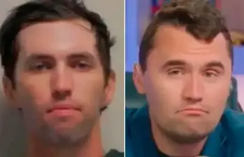 La justicia estadounidense aseguró que pedirá pena de muerte para Tyler Robinson (en la foto a la izquierda) el sospechoso de asesinar a Charlie Kirk (derecha) en EE. UU. FOTO: CAPTURA DE VIDEO