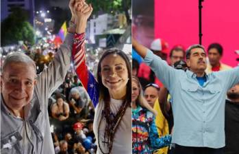 Edmundo González, María Corina Machado y Nicolás Maduro. Foto: Cuentas de x