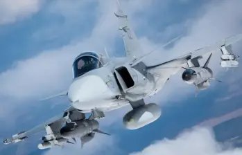 Los aviones suecos tienen capacidad tecnológica de avanzada y compitieron en la oferta junto a los F-16 de Estados Unidos y los Rafale de Francia. Foto: Suministrada. 