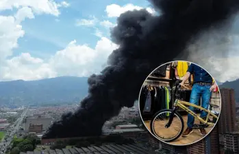 El incendio afectó una bodega de la empresa HA Bicicletas, una de las más importantes de su sector en el país. FOTOS: Manuel Saldarriaga y Jaime Pérez