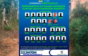 La Policía publicó los carteles de los más buscados en las distintas regiones de Antioquia. FOTO Cortesía