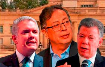 Los expresidentes Iván Duque y Juan Manuel Santos criticaron el gobierno del presidente Gustavo Petro. FOTO: ARCHIVO