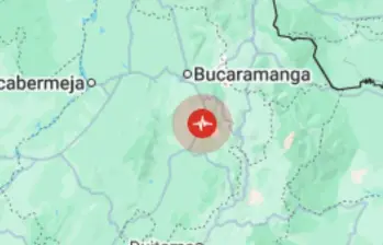 El temblor más fuerte ocurrió a las 7:21 p.m. del jueves 25 de septiembre, con una magnitud de 4,8 en el municipio de Los Santos, Santander. FOTO: GOOGLE MAPS